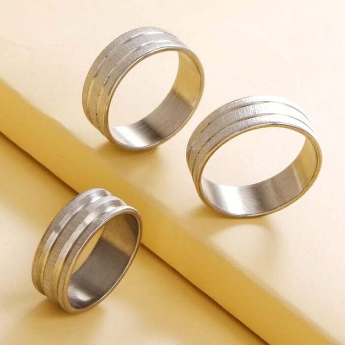 Boho Ring Set 3 Ατσάλινα Ματ Minimal Δαχτυλίδια
