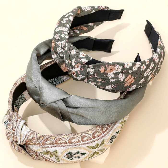 Σετ 3 Στέκες Τουρμπάνια Χακί με Διαφορετικές Υφές