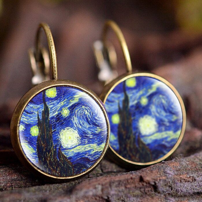 Μικρά Μπρούντζινα Σκουλαρίκια Starry Night
