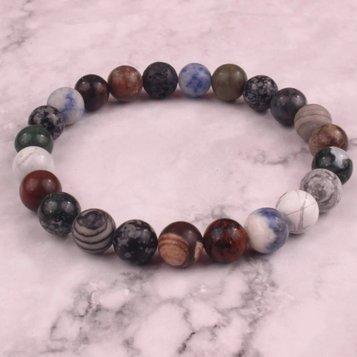 Boho Men Βραχιόλι Με Αληθινούς Ημιπολύτιμους Λίθους