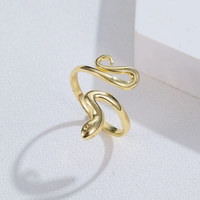 Χρυσό Boho Δαχτυλίδι Snake Priestess