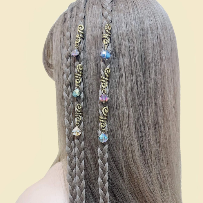 Boho 6 Χρυσά Spiral Δαχτυλίδια Crystal Charms