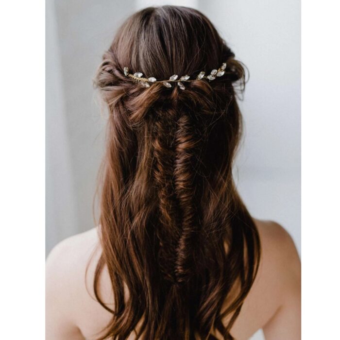 Χρυσό Vintage Bridal Crystal Headpiece με Χτένες